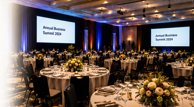 Corporate gala event catering setup